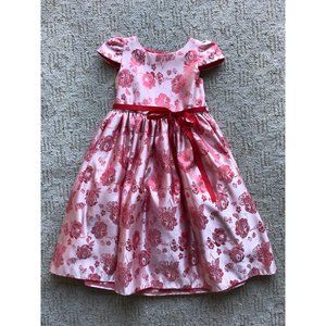 Satin floral holiday dress little girls size 6
